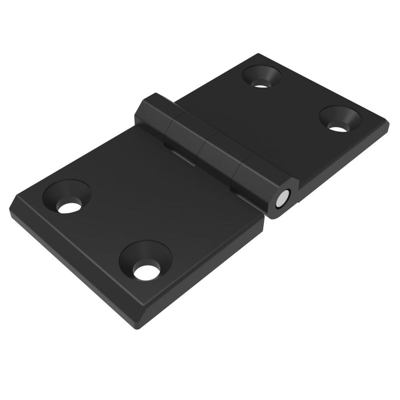 SOUTHCO Surface Mount Hinge, 50 mm size, with Mounting CSK Holes, Zinc Alloy, Black Powder coated [EH-DHFM-5099]