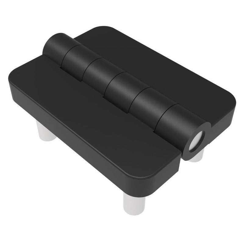 SOUTHCO Butt Hinge, 54 mm size, with Stud Mount , Zinc Alloy, Black Powder Coated [EH-DHFM-5440-S-PC]