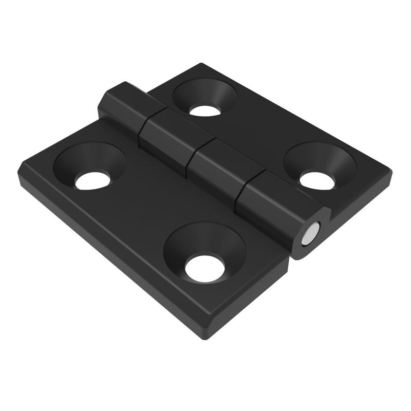 SOUTHCO Surface Mount Hinge, 60 mm size, with Mounting CSK Holes, Zinc Alloy, Black Powder coated [EH-DHFM-60]