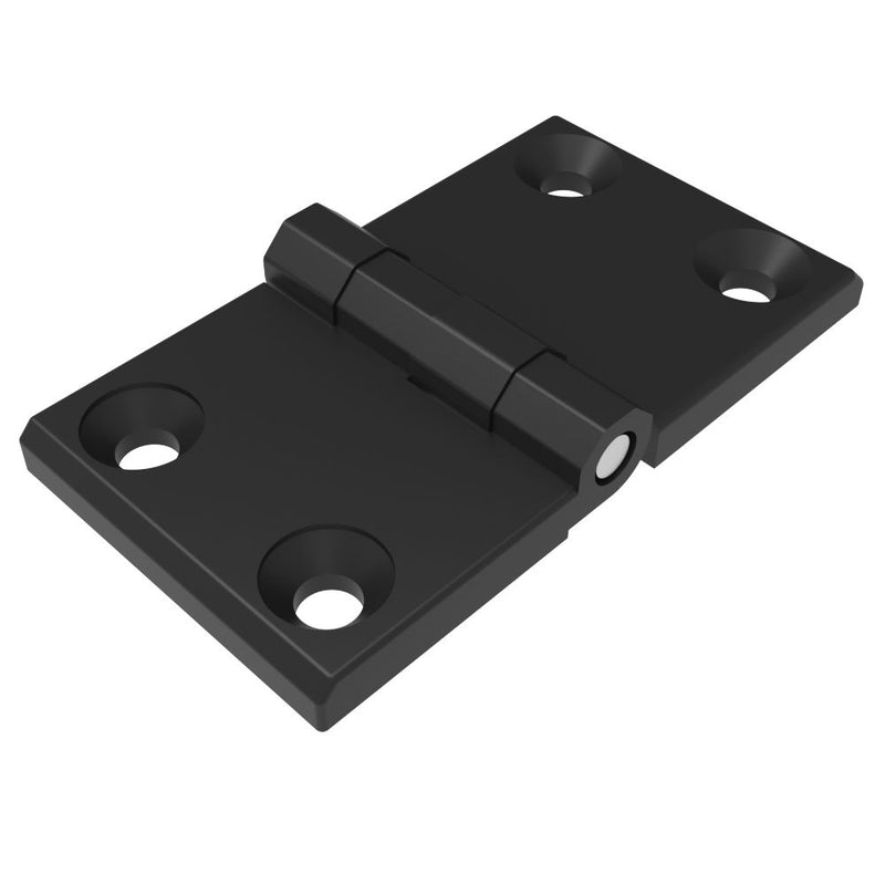 SOUTHCO Surface Mount Hinge, 60 mm size, with Mounting CSK Holes, Zinc Alloy, Black Powder coated [EH-DHFM-60109]