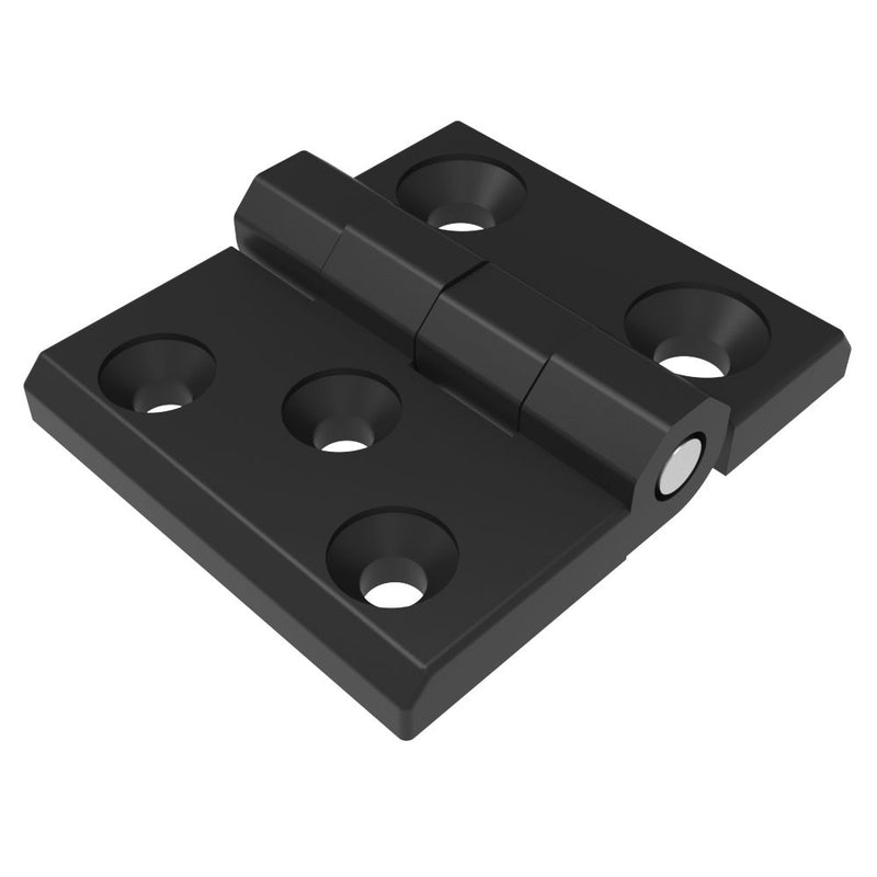 SOUTHCO Surface Mount Hinge, 60 mm size, with Mounting CSK Holes, Zinc Alloy, Black Powder coated [EH-DHFM-6070]