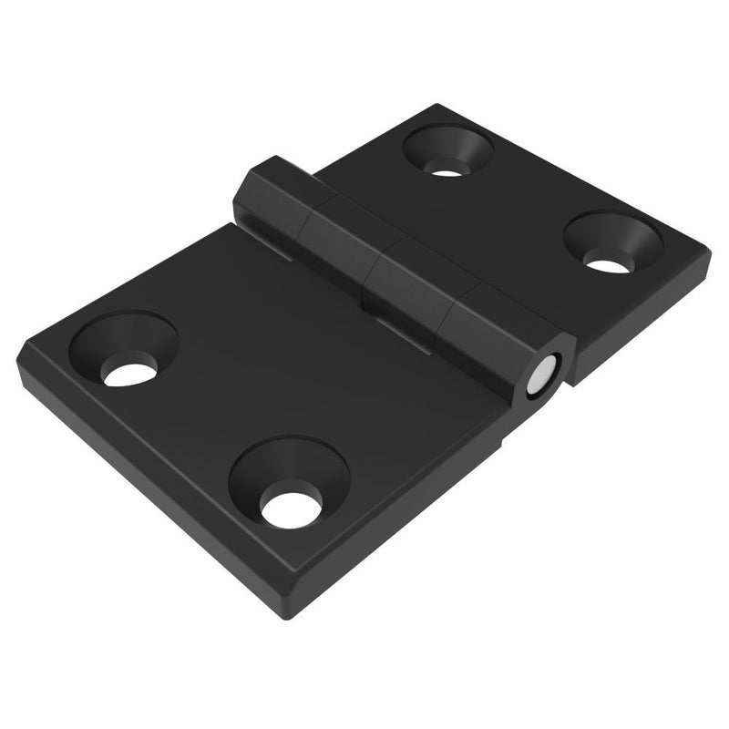 SOUTHCO Surface Mount Hinge, 60 mm size, with Mounting CSK Holes, Zinc Alloy, Black Powder coated [EH-DHFM-6095]