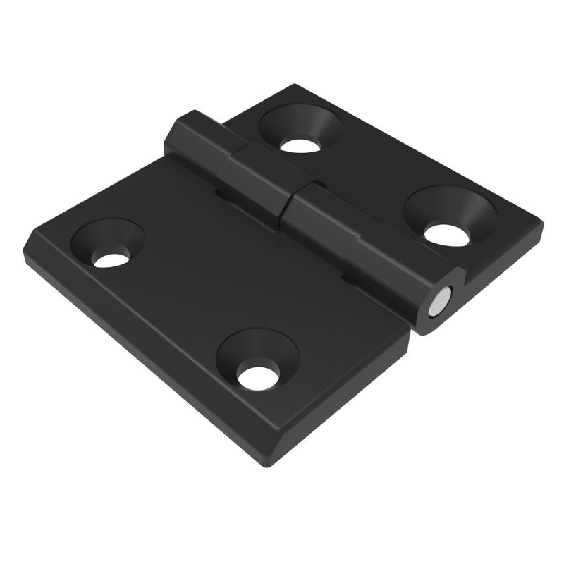 SOUTHCO Surface Mount Hinge, 60 mm size, with Mounting CSK Holes, Zinc Alloy, Black Powder coated [EH-DHFM-68]