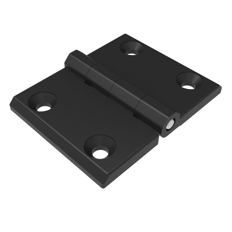 SOUTHCO Surface Mount Hinge, 60 mm size, with Mounting CSK Holes, Zinc Alloy, Black Powder coated [EH-DHFM-76]