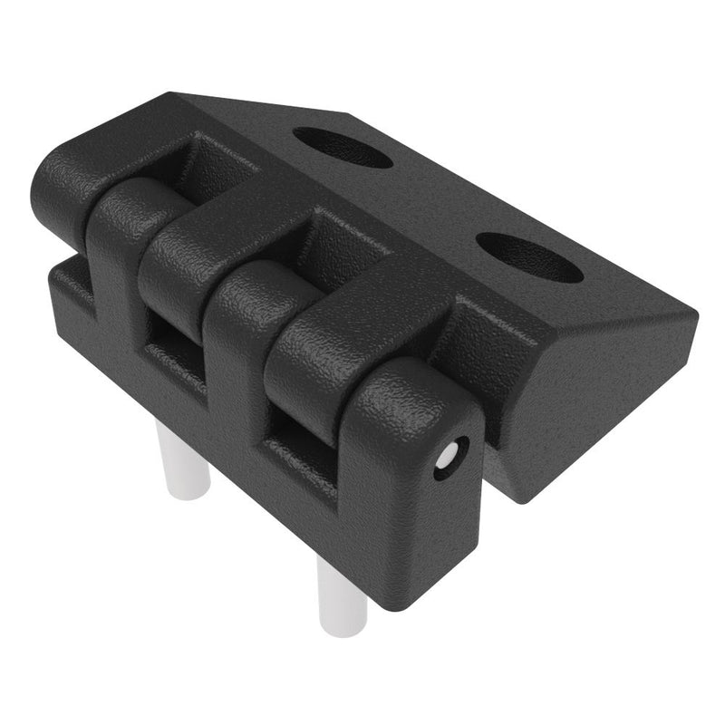 SOUTHCO Butt Hinge, 30 mm size, with Mounting Counter bore Holes and Stud Mount, Polyamide, Black [EH-DHIF-2630-HS]