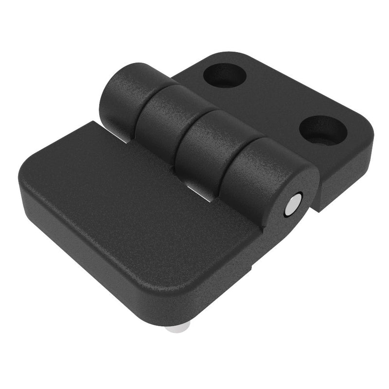 SOUTHCO Surface Mount Hinge, 70 mm size, with Threaded Studs & Counter Bore Holes,Polyamide, Black [EH-DHIF-5070-R-HS]