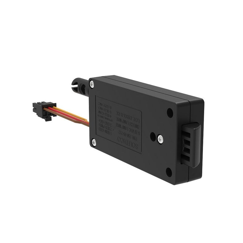 SOUTHCO Miniature Electronic Slide Bolt, Front Mount, Without Microswitch, With Mechanical Override, Plastic, Black [EM-05-11-101]