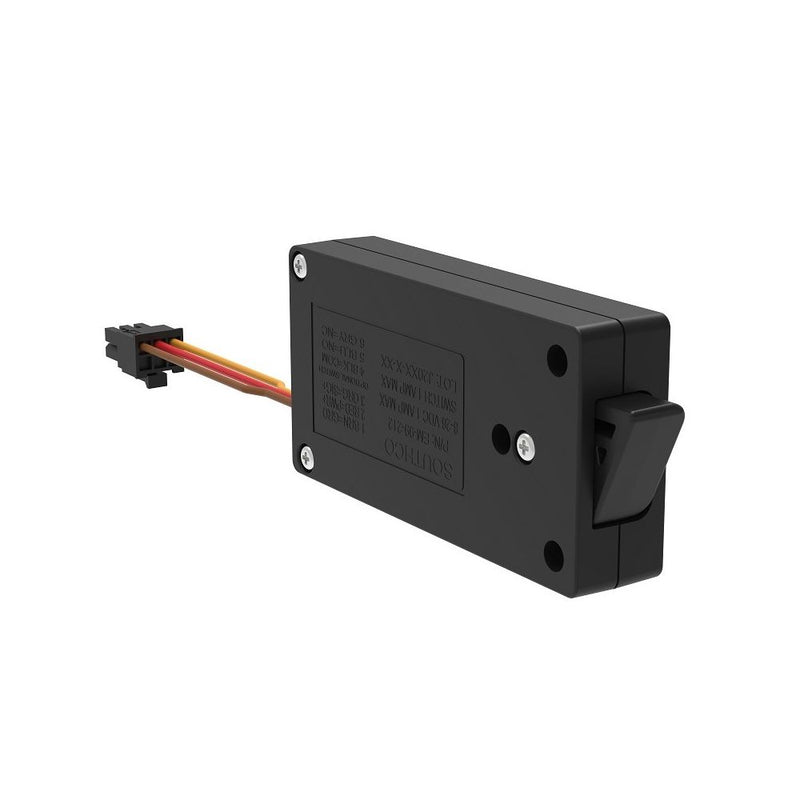SOUTHCO Miniature Electronic Slide Bolt, Side Mount, Without Microswitch, Without Mechanical Override, Plastic, Black [EM-05-21-100]