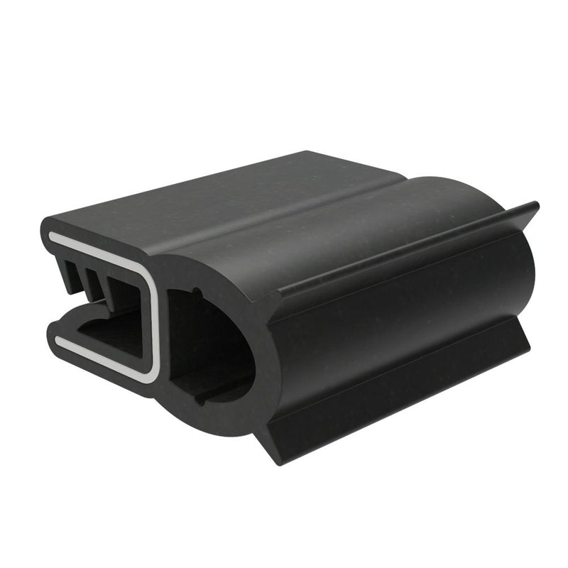 SOUTHCO Gasket, Clip-On Profile, Non-Vented, EPDM Sponge Rubber, Black, 50m Length [GA-010-82-M500]