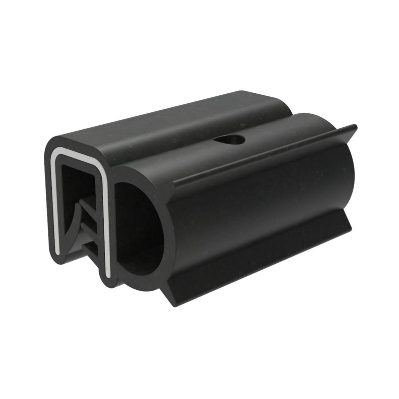 SOUTHCO Gasket, Clip-On Profile, Vented, EPDM Sponge Rubber, Black, 50m Length [GA-202-82V-M500]