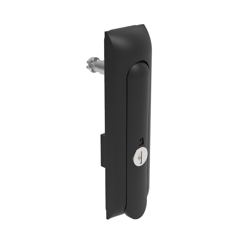 SOUTHCO Swinghandle Latch, Medium Size - 125 mm (4.92 in), Without Padlock Hasp, Use with Linear Actuator, CH 751 Key (2 Keys Included), Non-Sealed, Zinc Alloy, Powder Coated, Black [H3-50-101-050]