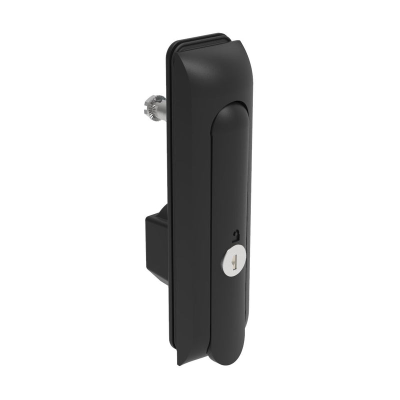 SOUTHCO Swinghandle Latch, Medium Size - 125 mm (4.92 in), Without Padlock Hasp, Use with Linear Actuator, CH 300 Key, Sealed, Zinc Alloy, Powder Coated, Black [H3-50-102-150]