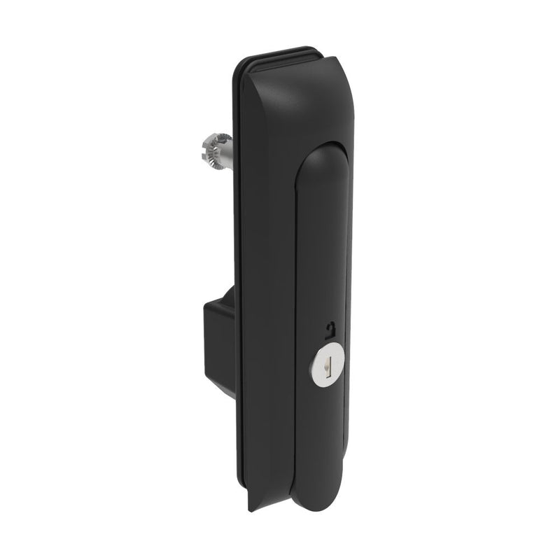 SOUTHCO Swinghandle Latch, Medium Size - 125 mm (4.92 in), Without Padlock Hasp, Use with Linear Actuator, CH 333 Key, Sealed, Zinc Alloy, Powder Coated, Black [H3-50-103-150]