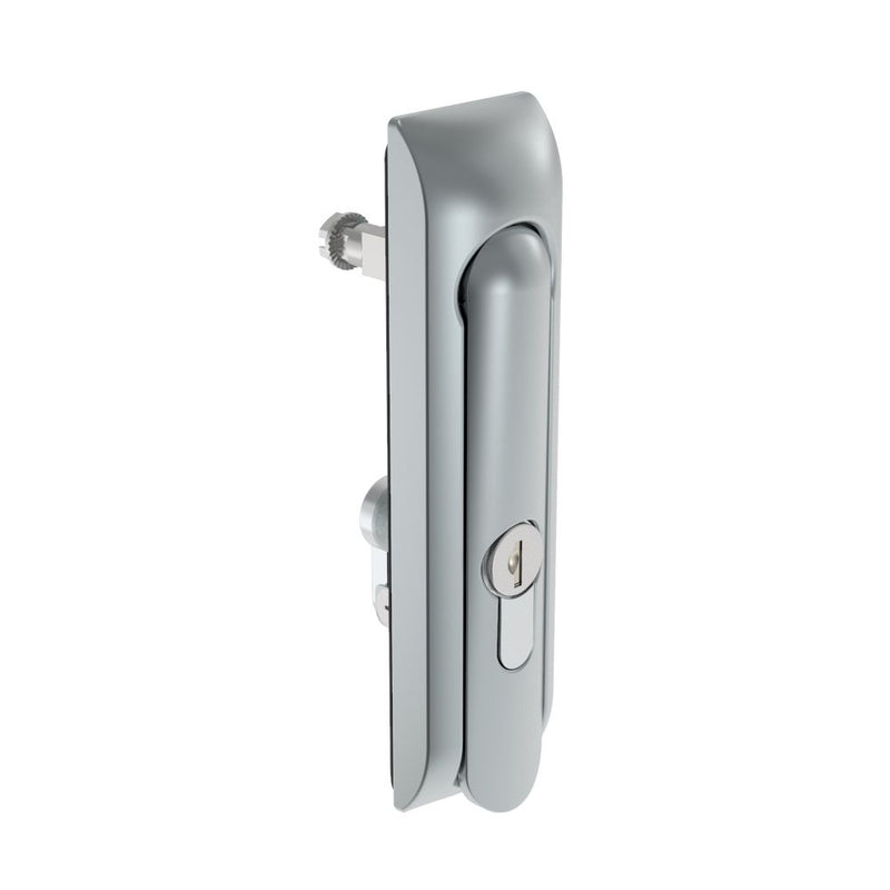 SOUTHCO Swinghandle Latch, Medium Size - 125 mm (4.92 in), Without Padlock Hasp, Use with Linear Actuator, CH 333 Key DIN, Non-Sealed, Zinc Alloy, Satin Chrome Plated [H3-50-123-044]