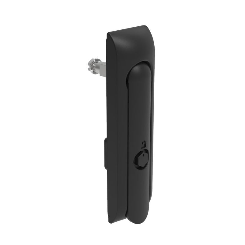 SOUTHCO Swinghandle Latch, Medium Size - 125 mm (4.92 in), Without Padlock Hasp, Use with Linear Actuator, Bellcore 216 Key, Non-Sealed, Zinc Alloy, Powder Coated, Black [H3-50-142-050]