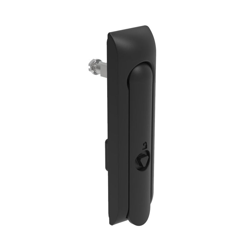 SOUTHCO Swinghandle Latch, Medium Size - 125 mm (4.92 in), Without Padlock Hasp, Use with Linear Actuator, 8 mm Triangle, Non-Sealed, Zinc Alloy, Powder Coated, Black [H3-50-147-050]