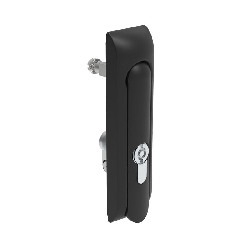 SOUTHCO Swinghandle Latch, Medium Size - 125 mm (4.92 in), Without Padlock Hasp, Use with Linear Actuator, 5 mm Double Bit DIN, Non-Sealed, Zinc Alloy, Powder Coated, Black [H3-50-171-050]