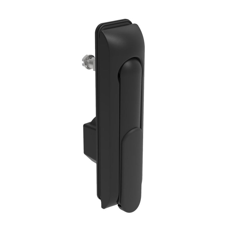 SOUTHCO Swinghandle Latch, Medium Size - 125 mm (4.92 in), Without Padlock Hasp, Use with Linear Actuator, 5 mm Double Bit DIN, Sealed, Zinc Alloy, Powder Coated, Black [H3-50-171-150]