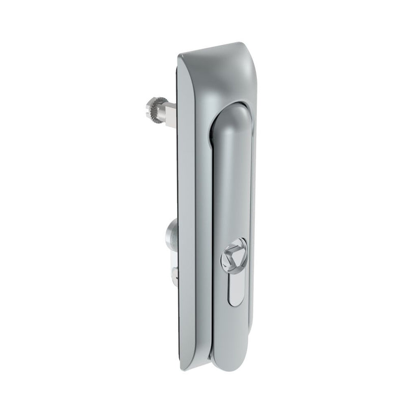 SOUTHCO Swinghandle Latch, Medium Size - 125 mm (4.92 in), Without Padlock Hasp, Use with Linear Actuator, 8 mm Triangle DIN, Non-Sealed, Zinc Alloy, Satin Chrome Plated [H3-50-177-044]
