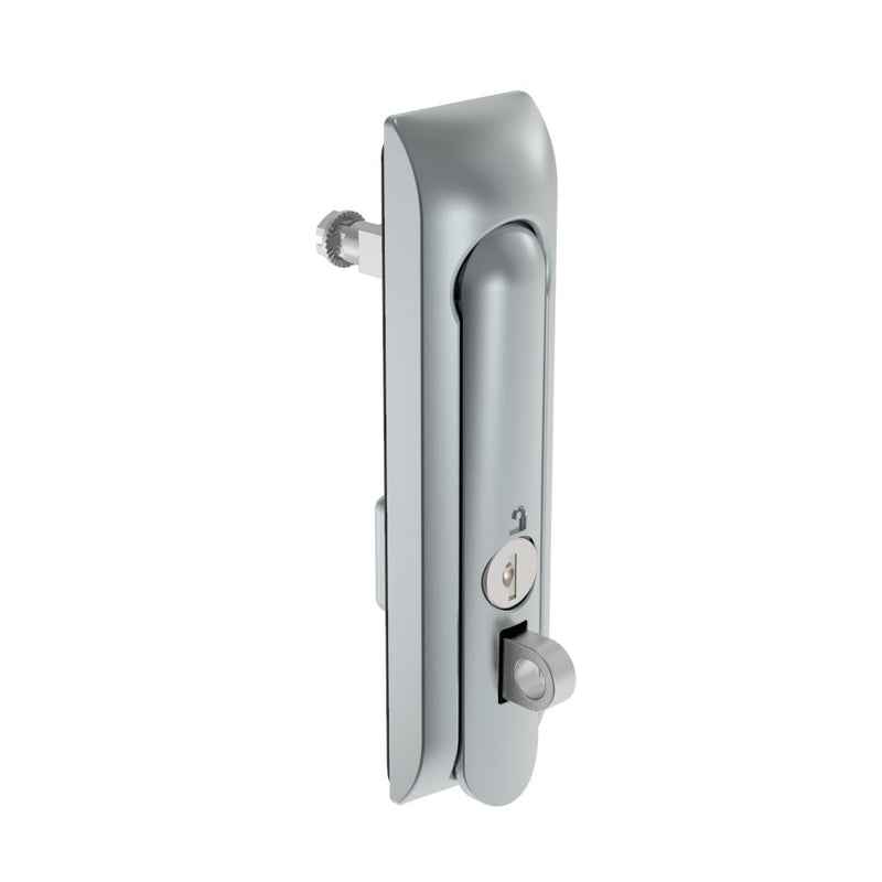 SOUTHCO Swinghandle Latch, Medium Size - 125 mm (4.92 in), With Padlock Hasp, Use with Linear Actuator or as Single Point Latch, CH 751 Key (2 Keys Included), Non-Sealed, Zinc Alloy, Satin Chrome Plated [H3-50-201-044]