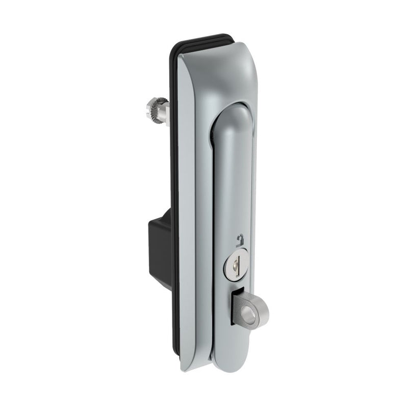 SOUTHCO Swinghandle Latch, Medium Size - 125 mm (4.92 in), With Padlock Hasp, Use with Linear Actuator or as Single Point Latch, CH 751 Key (2 Keys Included), Sealed, Zinc Alloy, Satin Chrome Plated [H3-50-201-144]
