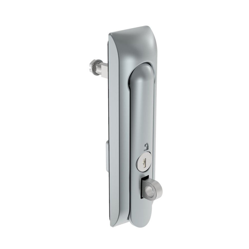 SOUTHCO Swinghandle Latch, Medium Size - 125 mm (4.92 in), With Padlock Hasp, Use with Linear Actuator or as Single Point Latch, CH 333 Key, Non-Sealed, Zinc Alloy, Satin Chrome Plated [H3-50-203-044]