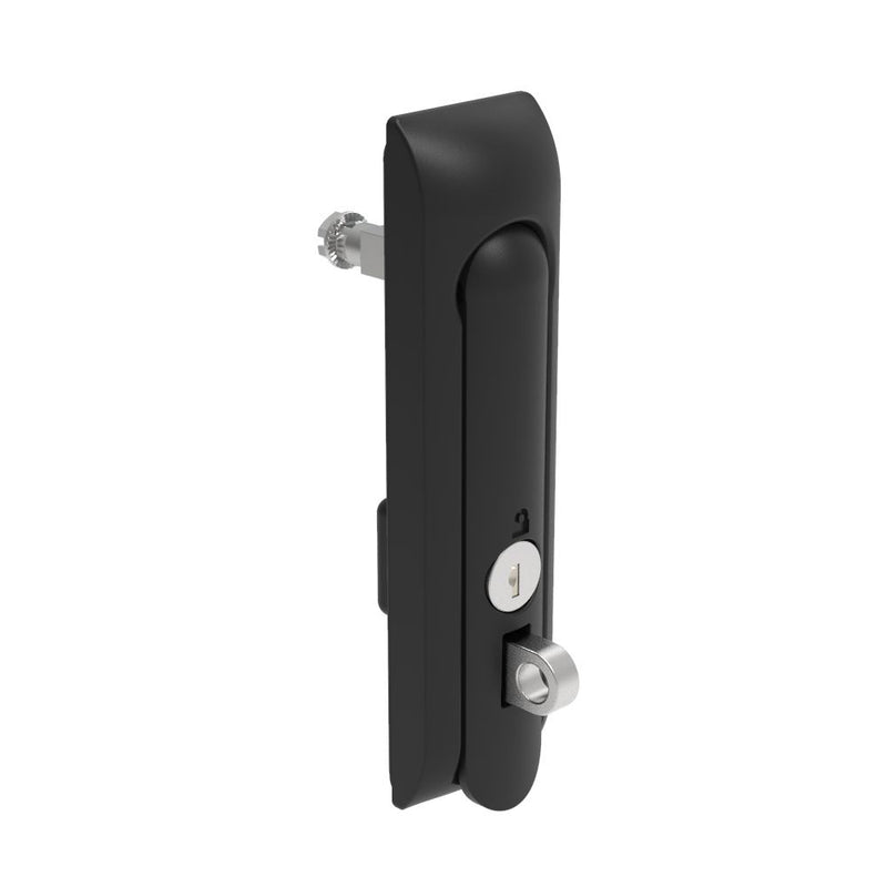 SOUTHCO Swinghandle Latch, Medium Size - 125 mm (4.92 in), With Padlock Hasp, Use with Linear Actuator or as Single Point Latch, CH 333 Key, Non-Sealed, Zinc Alloy, Powder Coated, Black [H3-50-203-050]