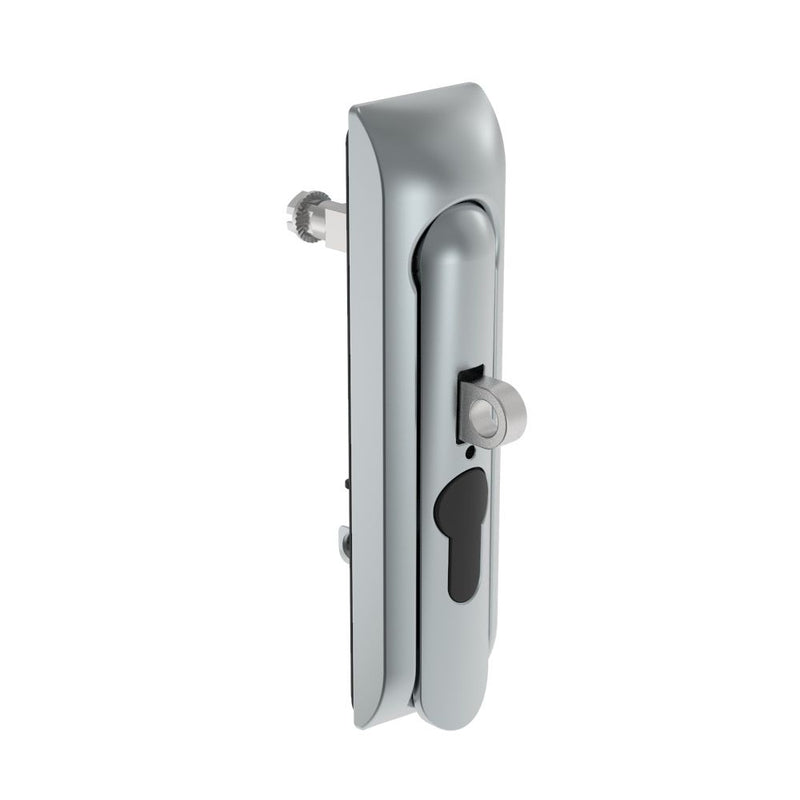 SOUTHCO Swinghandle Latch, Medium Size - 125 mm (4.92 in), With Padlock Hasp, Use with Linear Actuator or as Single Point Latch, Non-Locking with detent, Non-Sealed, Zinc Alloy, Satin Chrome Plated [H3-50-220-044]