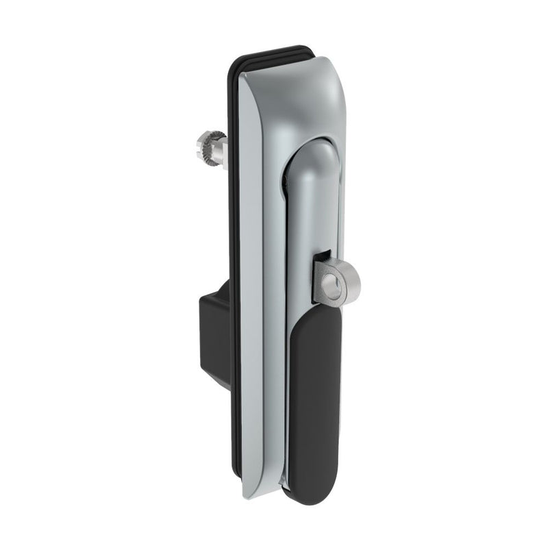 SOUTHCO Swinghandle Latch, Medium Size - 125 mm (4.92 in), With Padlock Hasp, Use with Linear Actuator or as Single Point Latch, Non-Locking with detent, Sealed, Zinc Alloy, Satin Chrome Plated [H3-50-220-144]