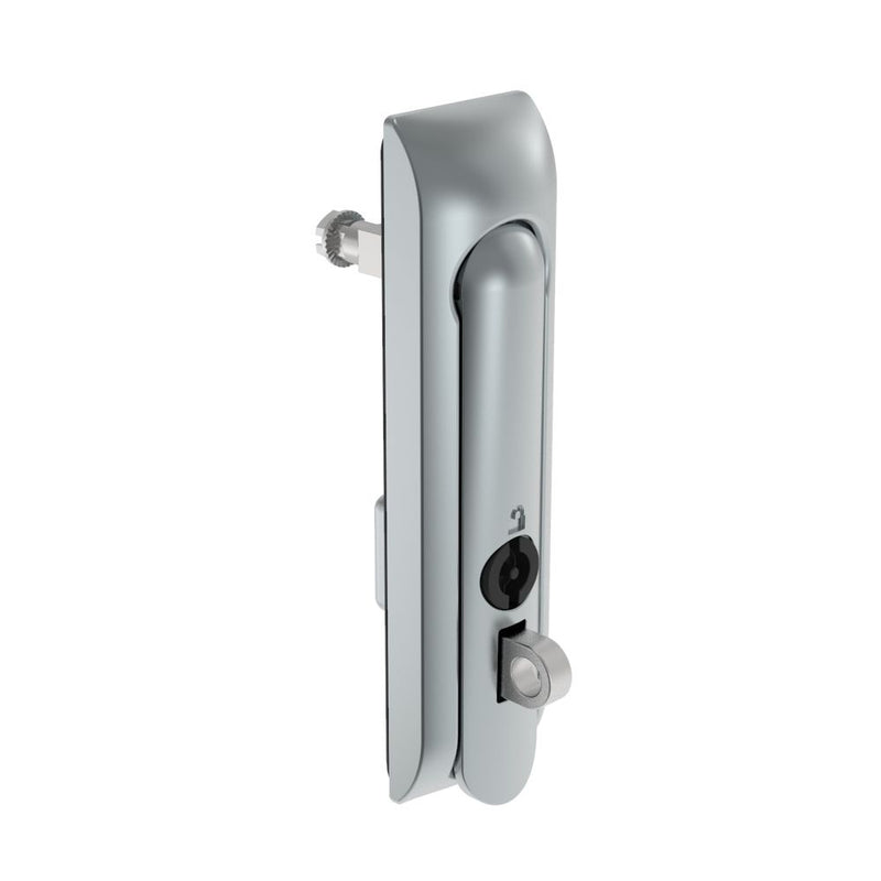 SOUTHCO Swinghandle Latch, Medium Size - 125 mm (4.92 in), With Padlock Hasp, Use with Linear Actuator or as Single Point Latch, 3 mm Double Bit, Non-Sealed, Zinc Alloy, Satin Chrome Plated [H3-50-240-044]