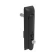 SOUTHCO Swinghandle Latch, Medium Size - 125 mm (4.92 in), With Padlock Hasp, Use with Linear Actuator or as Single Point Latch, 8 mm Triangle, Non-Sealed, Zinc Alloy, Powder Coated, Black [H3-50-247-050]
