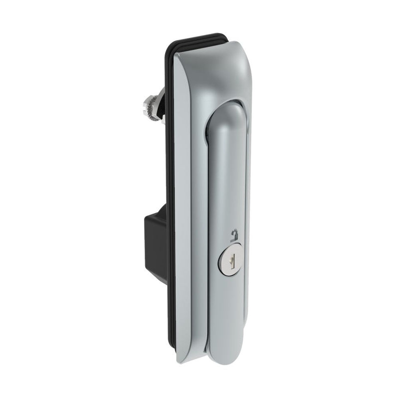 SOUTHCO Swinghandle Latch, Medium Size - 125 mm (4.92 in), Without Padlock Hasp, Use with Linear Actuator, CH 300 Key, Sealed, Zinc Alloy, Satin Chrome Plated [H3-50-302-144]