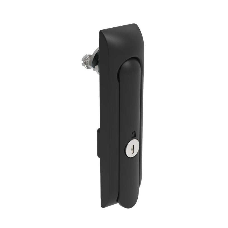 SOUTHCO Swinghandle Latch, Medium Size - 125 mm (4.92 in), Without Padlock Hasp, Use with Linear Actuator, CH 333 Key, Non-Sealed, Zinc Alloy, Powder Coated, Black [H3-50-303-050]