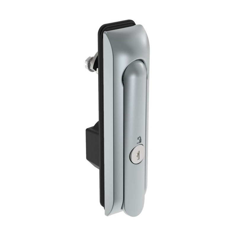 SOUTHCO Swinghandle Latch, Medium Size - 125 mm (4.92 in), Without Padlock Hasp, Use with Linear Actuator, CH 333 Key, Sealed, Zinc Alloy, Satin Chrome Plated [H3-50-303-144]