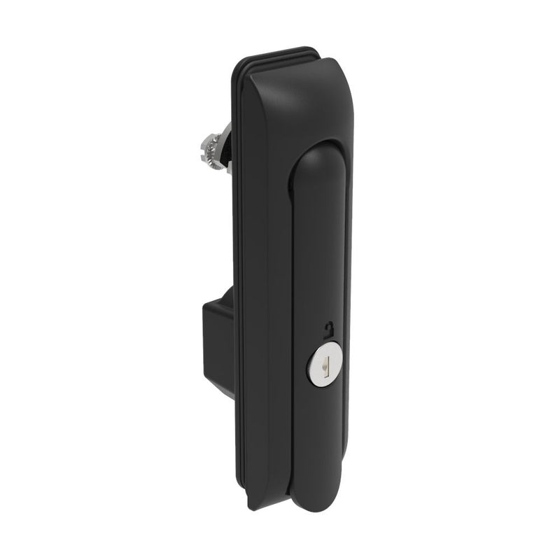 SOUTHCO Swinghandle Latch, Medium Size - 125 mm (4.92 in), Without Padlock Hasp, Use with Linear Actuator, CH 333 Key, Sealed, Zinc Alloy, Powder Coated, Black [H3-50-303-150]