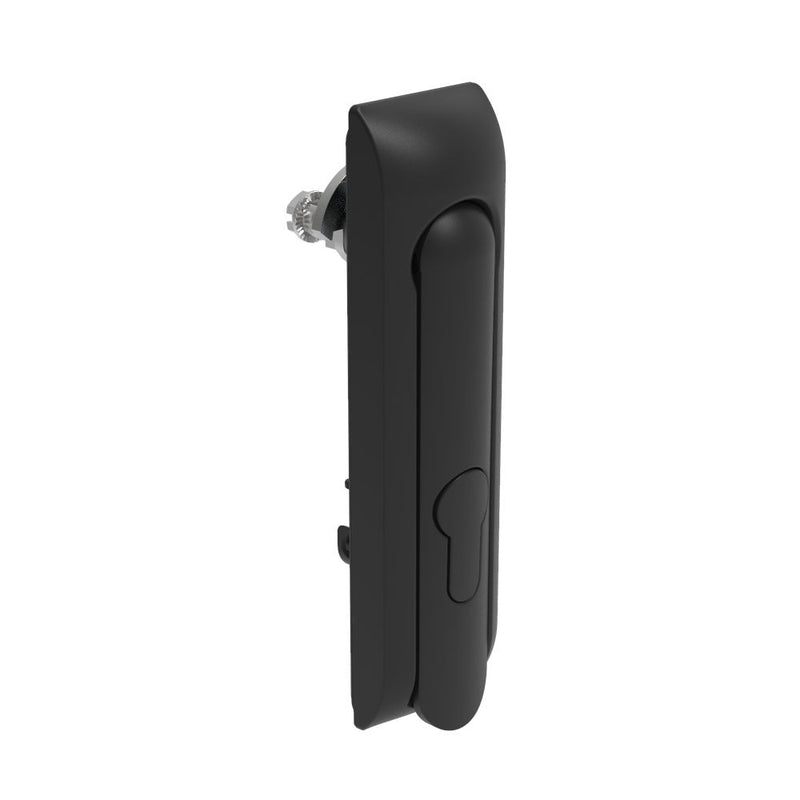 SOUTHCO Swinghandle Latch, Medium Size - 125 mm (4.92 in), Without Padlock Hasp, Use with Linear Actuator, Non-Locking with detent, Non-Sealed, Zinc Alloy, Powder Coated, Black [H3-50-320-050]