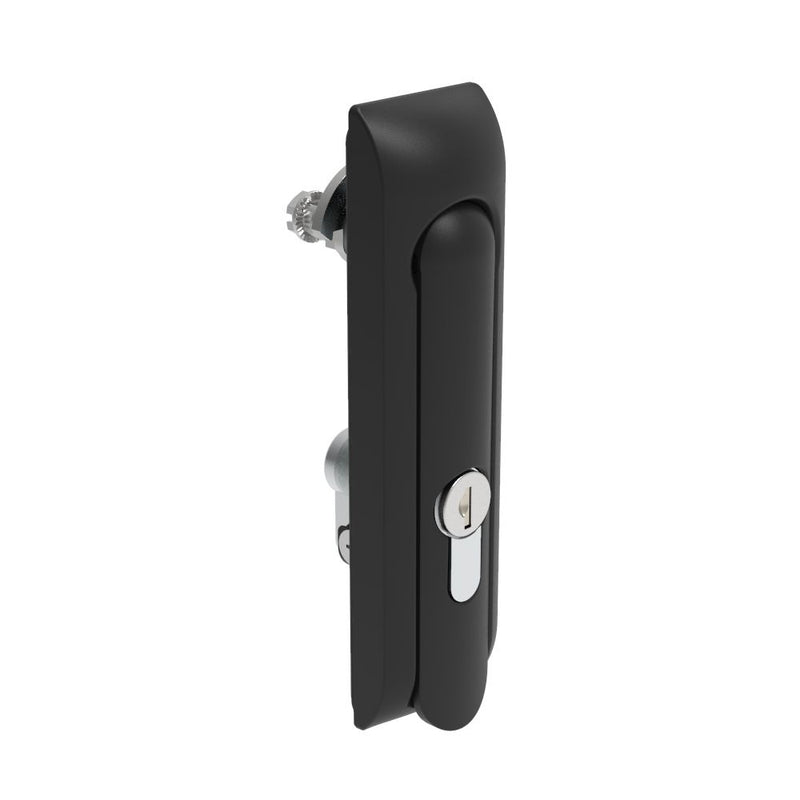 SOUTHCO Swinghandle Latch, Medium Size - 125 mm (4.92 in), Without Padlock Hasp, Use with Linear Actuator, CH 751 Key DIN, Non-Sealed, Zinc Alloy, Powder Coated, Black [H3-50-321-050]