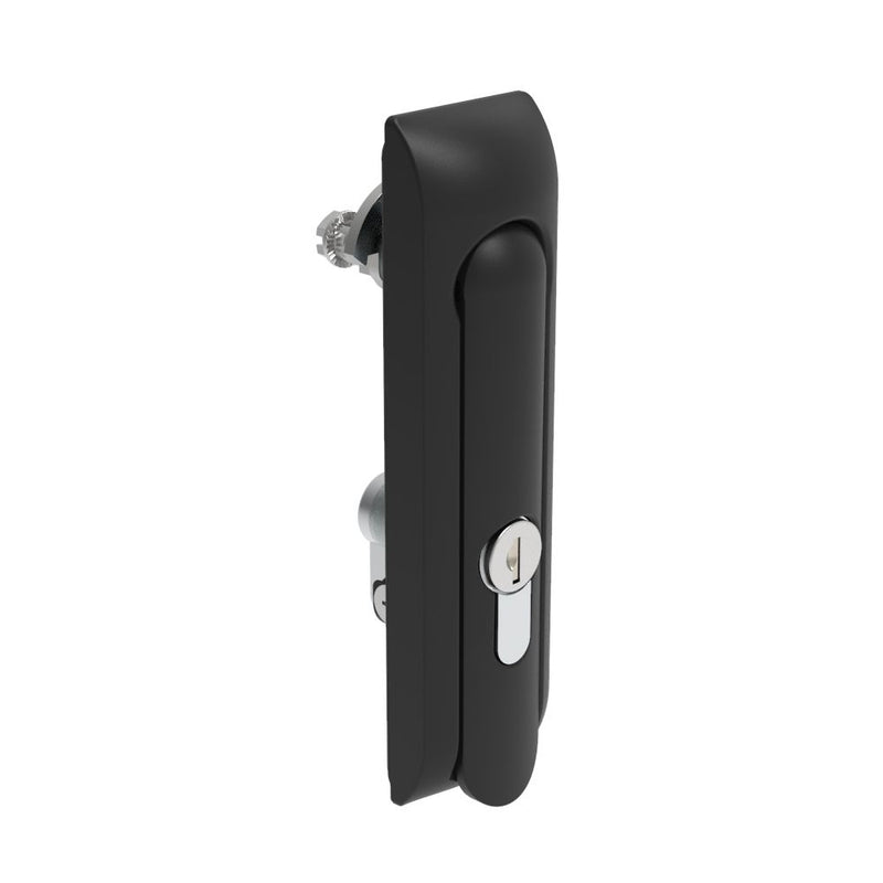 SOUTHCO Swinghandle Latch, Medium Size - 125 mm (4.92 in), Without Padlock Hasp, Use with Linear Actuator, CH 333 Key DIN, Non-Sealed, Zinc Alloy, Powder Coated, Black [H3-50-323-050]