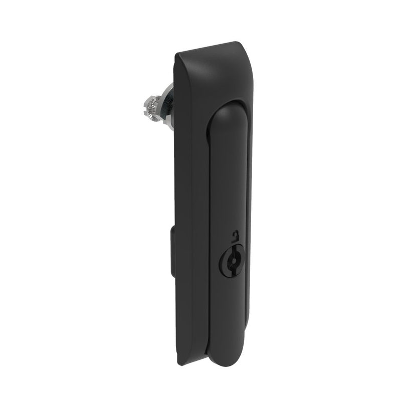 SOUTHCO Swinghandle Latch, Medium Size - 125 mm (4.92 in), Without Padlock Hasp, Use with Linear Actuator, 3 mm Double Bit, Non-Sealed, Zinc Alloy, Powder Coated, Black [H3-50-340-050]