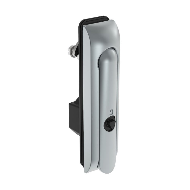 SOUTHCO Swinghandle Latch, Medium Size - 125 mm (4.92 in), Without Padlock Hasp, Use with Linear Actuator, 8 mm Triangle, Sealed, Zinc Alloy, Satin Chrome Plated [H3-50-347-144]
