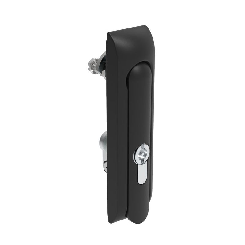 SOUTHCO Swinghandle Latch, Medium Size - 125 mm (4.92 in), Without Padlock Hasp, Use with Linear Actuator, 3 mm Double Bit DIN, Non-Sealed, Zinc Alloy, Powder Coated, Black [H3-50-370-050]