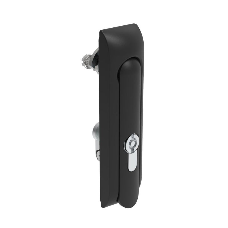 SOUTHCO Swinghandle Latch, Medium Size - 125 mm (4.92 in), Without Padlock Hasp, Use with Linear Actuator, 5 mm Double Bit DIN, Non-Sealed, Zinc Alloy, Powder Coated, Black [H3-50-371-050]