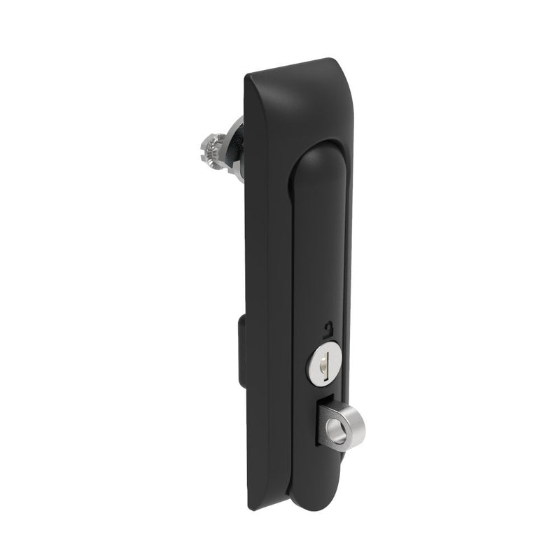 SOUTHCO Swinghandle Latch, Medium Size - 125 mm (4.92 in), With Padlock Hasp, Use with Linear Actuator or as Single Point Latch, CH 751 Key (2 Keys Included), Non-Sealed, Zinc Alloy, Powder Coated, Black [H3-50-401-050]