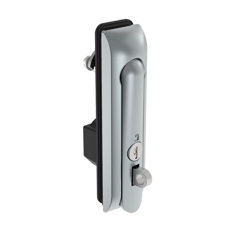 SOUTHCO Swinghandle Latch, Medium Size - 125 mm (4.92 in), With Padlock Hasp, Use with Linear Actuator or as Single Point Latch, CH 751 Key (2 Keys Included), Sealed, Zinc Alloy, Satin Chrome Plated [H3-50-401-144]