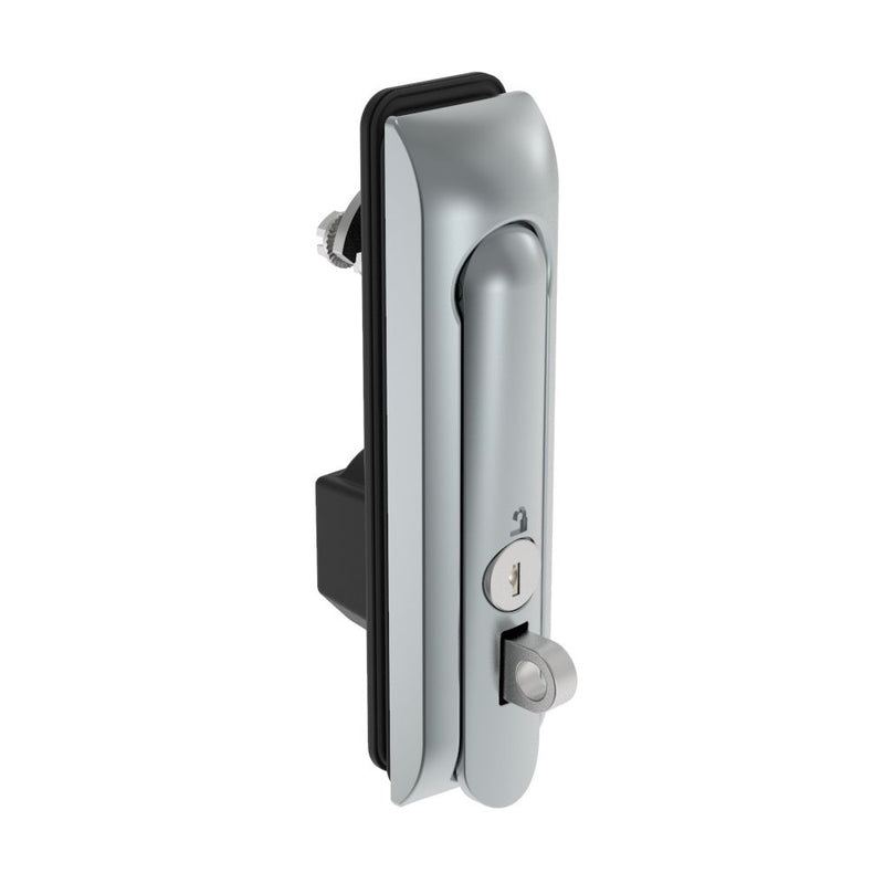 SOUTHCO Swinghandle Latch, Medium Size - 125 mm (4.92 in), With Padlock Hasp, Use with Linear Actuator or as Single Point Latch, CH 300 Key, Sealed, Zinc Alloy, Satin Chrome Plated [H3-50-402-144]