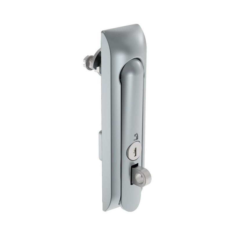 SOUTHCO Swinghandle Latch, Medium Size - 125 mm (4.92 in), With Padlock Hasp, Use with Linear Actuator or as Single Point Latch, CH 333 Key, Non-Sealed, Zinc Alloy, Satin Chrome Plated [H3-50-403-044]