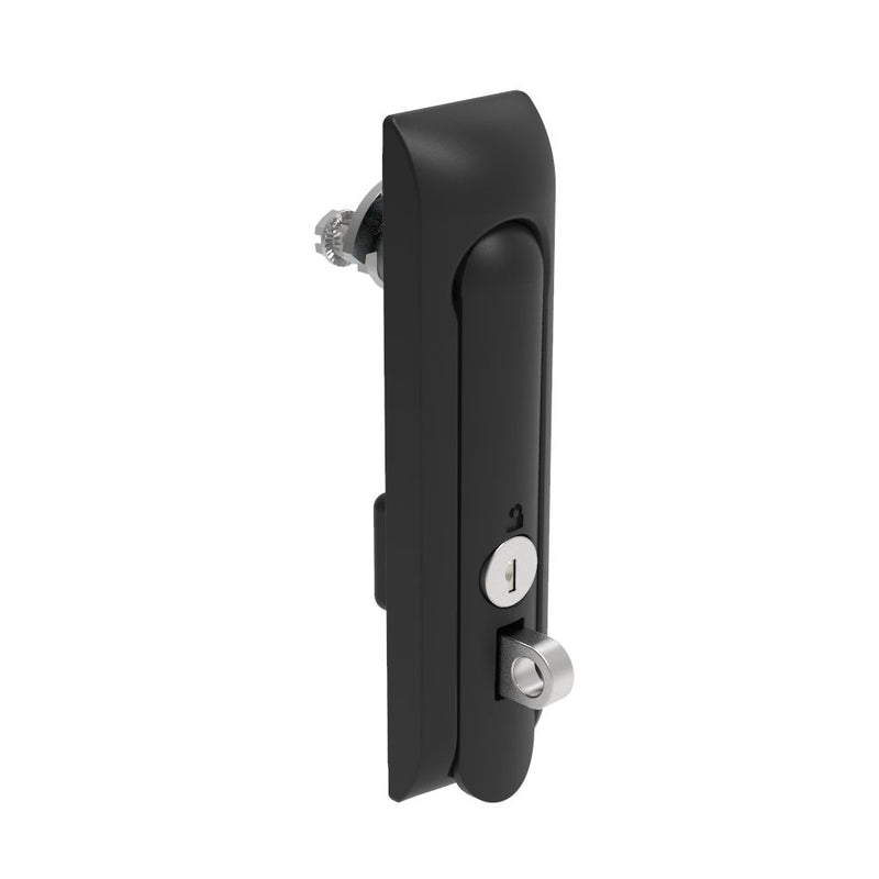 SOUTHCO Swinghandle Latch, Medium Size - 125 mm (4.92 in), With Padlock Hasp, Use with Linear Actuator or as Single Point Latch, CH 333 Key, Non-Sealed, Zinc Alloy, Powder Coated, Black [H3-50-403-050]