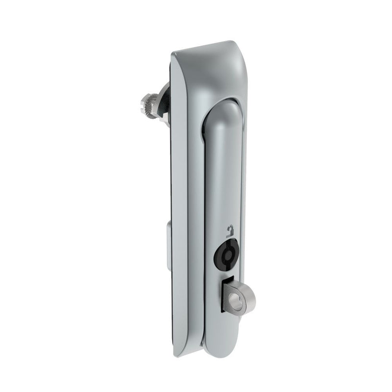 SOUTHCO Swinghandle Latch, Medium Size - 125 mm (4.92 in), With Padlock Hasp, Use with Linear Actuator or as Single Point Latch, 5 mm Double Bit, Non-Sealed, Zinc Alloy, Satin Chrome Plated [H3-50-441-044]
