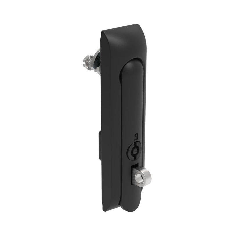 SOUTHCO Swinghandle Latch, Medium Size - 125 mm (4.92 in), With Padlock Hasp, Use with Linear Actuator or as Single Point Latch, 5 mm Double Bit, Non-Sealed, Zinc Alloy, Powder Coated, Black [H3-50-441-050]
