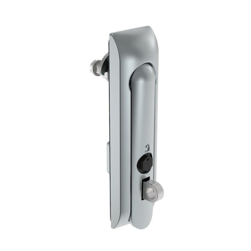 SOUTHCO Swinghandle Latch, Medium Size - 125 mm (4.92 in), With Padlock Hasp, Use with Linear Actuator or as Single Point Latch, Bellcore 216 Key, Non-Sealed, Zinc Alloy, Satin Chrome Plated [H3-50-442-044]
